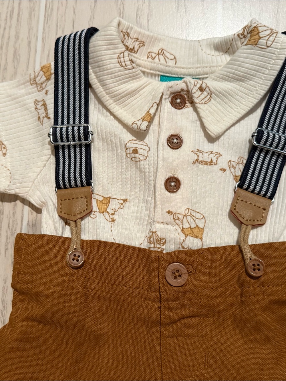 Disney Baby Winnie the Pooh Suspender Outfit Set 3-6M NWT - Picture 2 of 10
